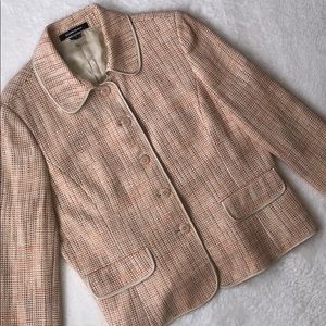 Ellen Tracy vintage orange tweed blazer